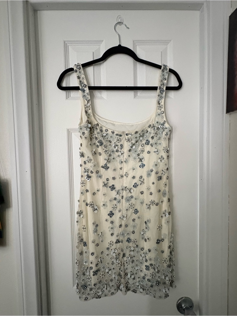 MAJORELLE Zaly White and Blue Embellished Mini Dress from Revolve - Picture 3 of 6